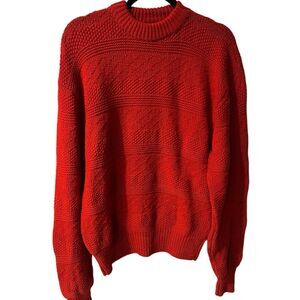 Environmental Clothing Co Sweater Mens XL Pullover Red Acrylic Made USA VINTAGE